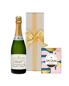 Personalised Champagne in White Box - With Billionaire Chocolate Bar