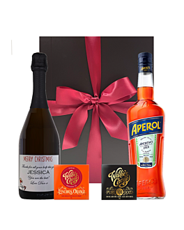 Personalised Prosecco, Aperol Spritz & Chocolate Gift - With Deluxe Luscious Orange & Venezuelan Dark Chocolate