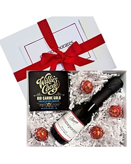 "Thank You Treat Box" Mini Personalised Prosecco - With Venezuelan Chocolate & Luxury Swiss Truffles