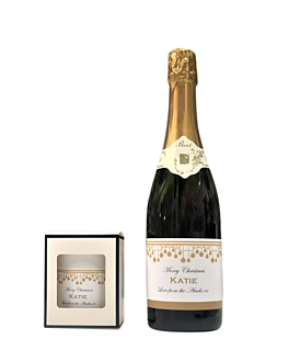 Ellie Personalised Champagne & Personalised Scented Candle Gift Set