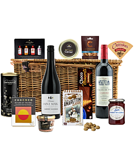 Epicurian Treats Luxury Fine Wine Wicker Hamper - A Stunning Selection of Luxury Indulgencies! 