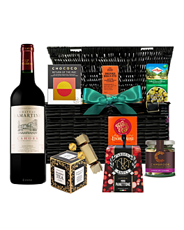 "Fulham" Christmas Wicker Hamper - Fine Red Wine & Yuletide Treats