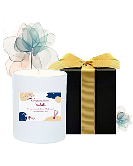  Personalised Scented Candle in Black Gift Box - Graduation Gift 