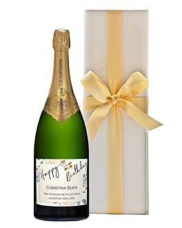Personalised Champagne Magnum - Signature Grande Reserve - In White Box With Hand Tied Ribbon