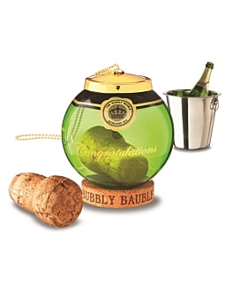 Bubbly Bauble - Champagne Cork Keepsake - Green
