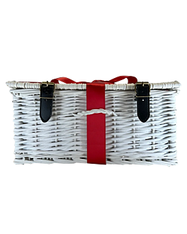 Create A Luxury Hamper - White Wicker For Up to 6 items (One Bottle Max)