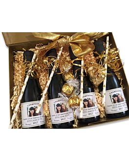'La Joli' - Personalised 4 Mini Champagne Gift & Lindt Truffle Gift Box