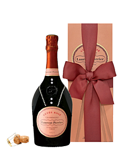 Elegance Sparkle Laurent Perrier Rosé Champagne Gift. Beautifully Decorated with Crystal Gems - In Gift Box With Hand Tied Ribbon 