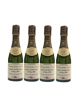 4 x Mini Bottles of 1er Cru Champagne: Personalised