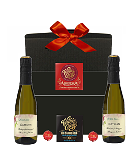 Mini Personalised Prosecco & Artisan Chocolate Hamper - With Venezulan Almond, 72% Dark Chocolate & Luxury Swiss Truffles