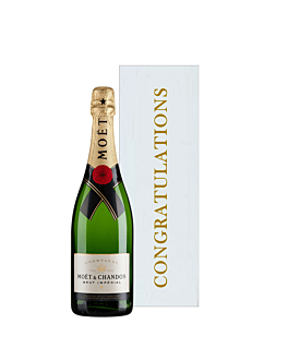 Congratulations Moet Gift - Moet Brut Imperial Champagne - In White Gift Box