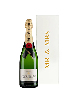Mr & Mrs Moet Gift - Moet Brut Imperial Champagne - In White Gift Box