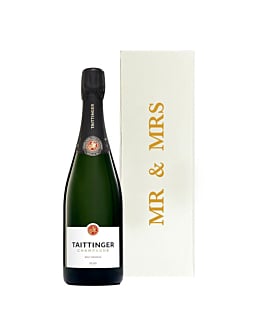 Mr & Mrs Taittinger Gift - Taittinger Brut Reserve Champagne - In White Gift Box