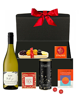 "Merry & Bright" Thank You White Wine & Treats Hamper