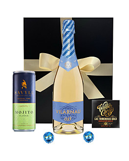 Alcohol Free Hamper. Sparkling 0% Cava with preMix Mojito and delicious chocolates