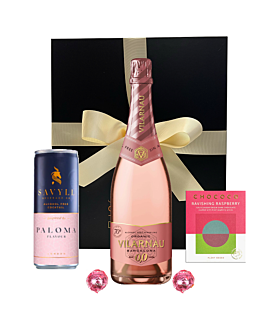 Alcohol Free Hamper. Sparkling 0% Cava with preMix Bellini and delicious chocolates