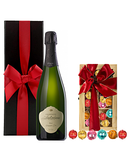 Personalised Premier Cru Champagne and Deluxe Swiss Truffle Gift Box | Deluxe Champagne and Chocolate Gift