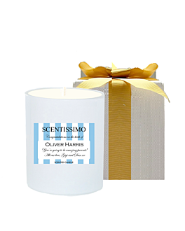 Personalised Candle in White Gift Box - New Baby Gift