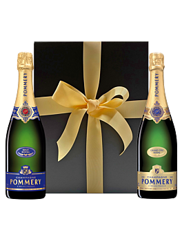 "The Pommery Royal Duo" - Pommery Brut Royal & Grand Cru 2009 Vintage Champagne - In Black Gift Box 