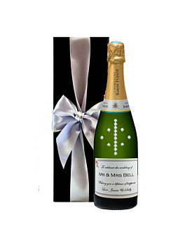 "Radiance" Personalised Champagne with Crystal Gems - Classic Cuvée Champagne in Classique Black Gift Box