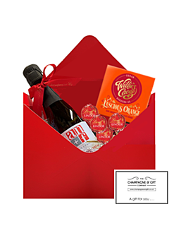 "Red Letter Day" Personalised Miniature Prosecco Gift Set - With Luscious Orange Chocolate & Luxury Swiss Truffles 