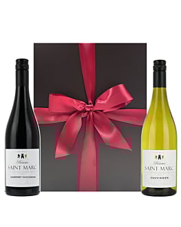 Personalised Duo of French Red & White Wine in Black Presentation Box - Cabernet Sauvignon & Sauvignon Blanc, South of France