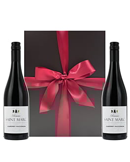 Personalised Duo of French Cabernet Sauvignon Wine in Black Presentation Box, South of France