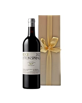 Ridge Lytton Springs In Gold Gift Box. A special red wine gift from California. Super gift for any special occasion, celebration or thank you