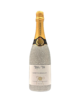 "Simply Stunning" Grande Reserve - Personalised Champagne presented in Silver Glitter Bottle - A Unique Gift With An Exclusive Touch