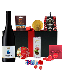"Special Treats "Staff Hamper With Personalised Wine - Cabernet Sauvignon Red Wine South of France, Chocolates , Nuts & Treats