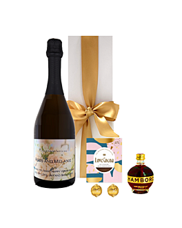 "Shades of Summer" Prosecco Taster Gift Box - with Prosecco Chocolate, Mini Chambord & Swiss Truffles - Beautifully Presented in White Box 