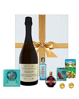 Milano Cocktail Tasting Gift Set - Delightful Cocktail Hamper With Everything For Cocktail Hour - With Gin, Prosecco, Chambord, Spicy Margarita, Olives & Chocolates