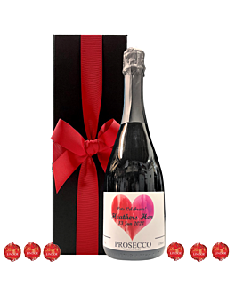Personalised Prosecco With Swiss Chocolate Truffles - Valentines Gift Presented in White Gift Box