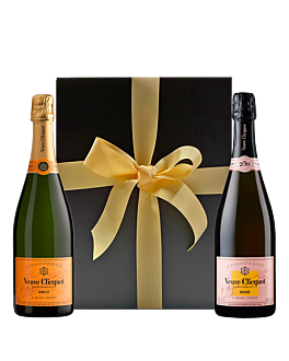 Veuve Clicquot Duo - Yellow Label & Rosé Champagne in Black Gift Box