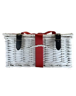 Create A Luxury Corporate Hamper - White Wicker For Up to 6 items (One Bottle Max)