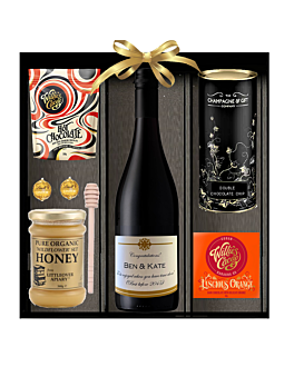 Thank You Red Wine Hamper Box - with Venezuelan Chocolate, Honey & Biscuits