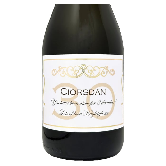 Personalised Prosecco - 30th Birthday Label