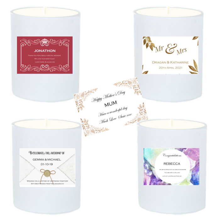 "Smooth Velvet Night"- Personalised White Candle Silver Lid Edition in Black Gift Box - Fragrance: Black Peony & Oud