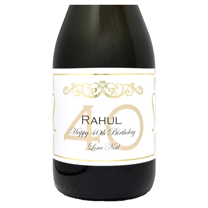 Personalised Prosecco - 40th Birthday Label