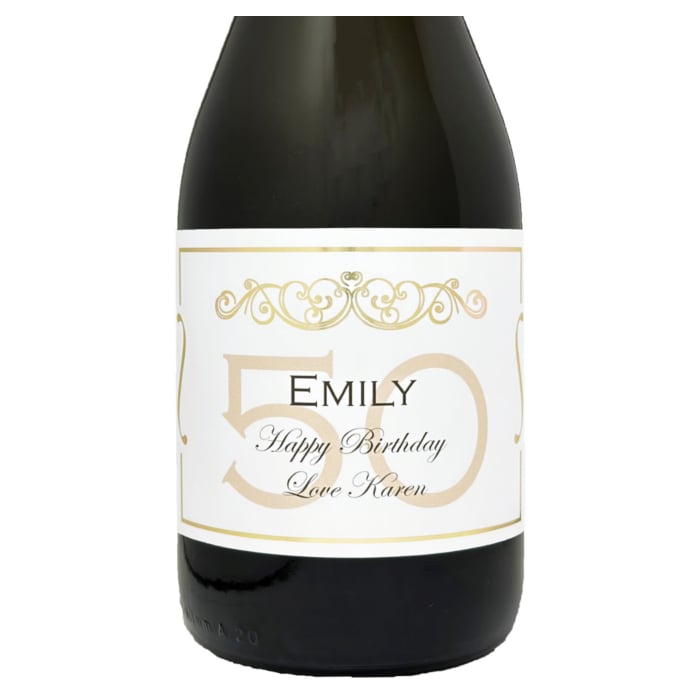 Personalised Prosecco - 50th Birthday Label