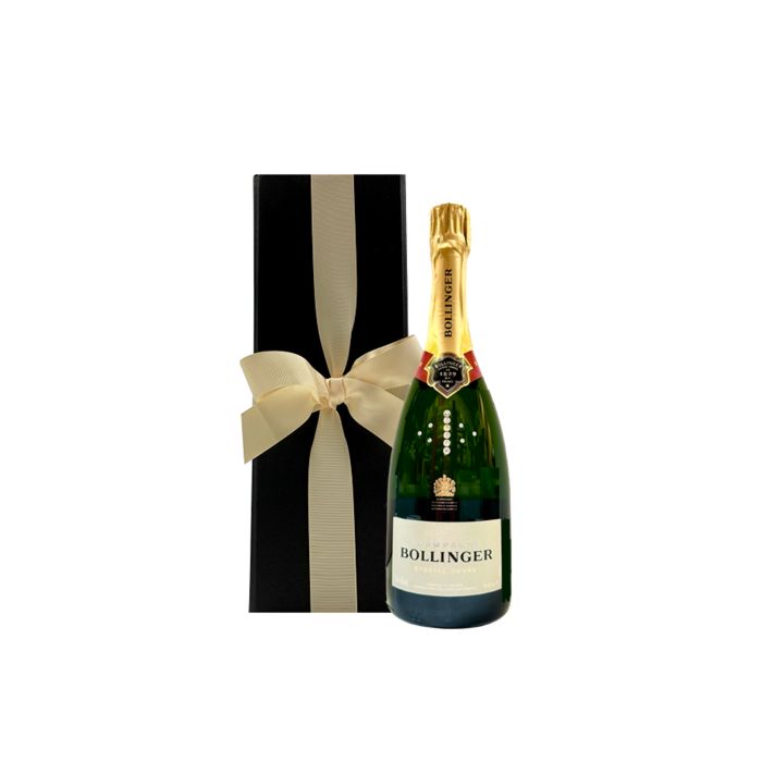 "Sparkle Bollinger" Champagne Special Cuvee - Decorated with Crystal Gems - In Black Presentation Box