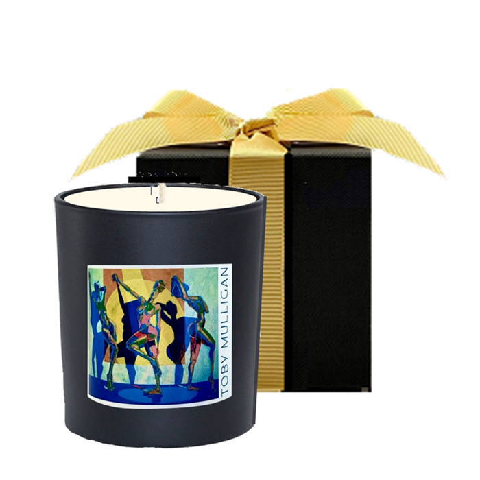 Corporate Branded Black Scented Candle  - Presented in Luxury Black Gift Box Gold Bow -  Choose Your Fragrance