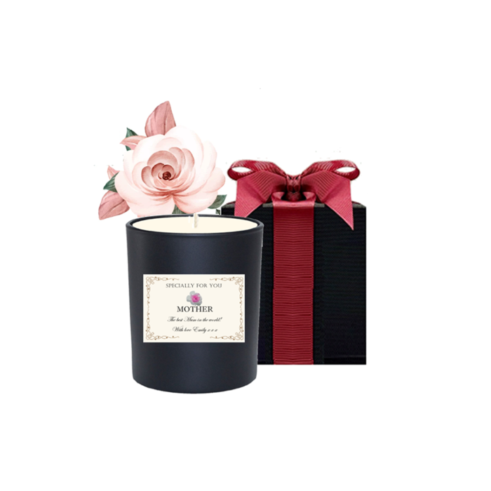  Personalised Scented Candle in Black Gift Box - Mothers Day Gift 