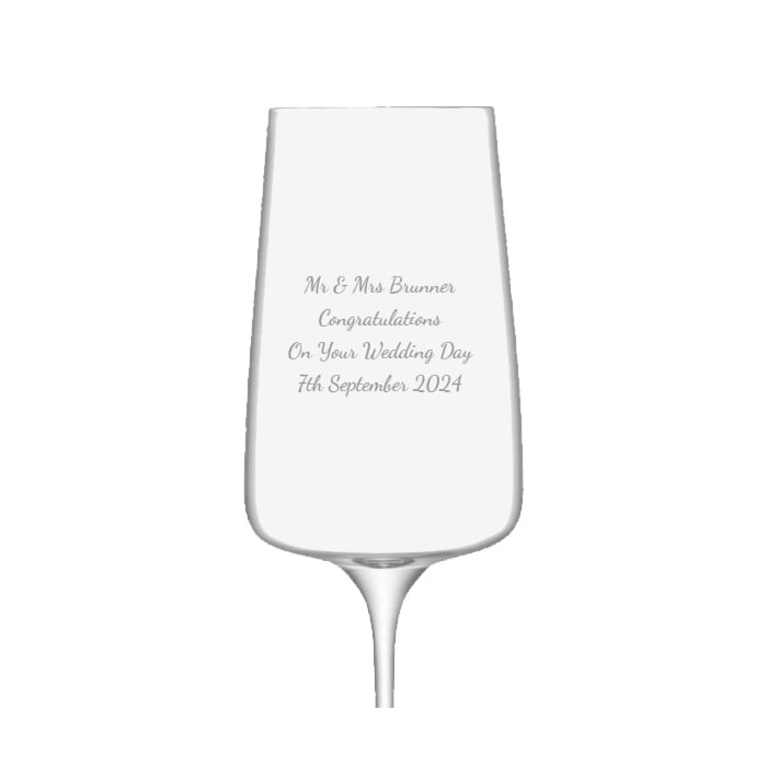 2 x Personalised LSA Metropolitan Champagne Flutes - With Swiss Truffles In Black Gift Box