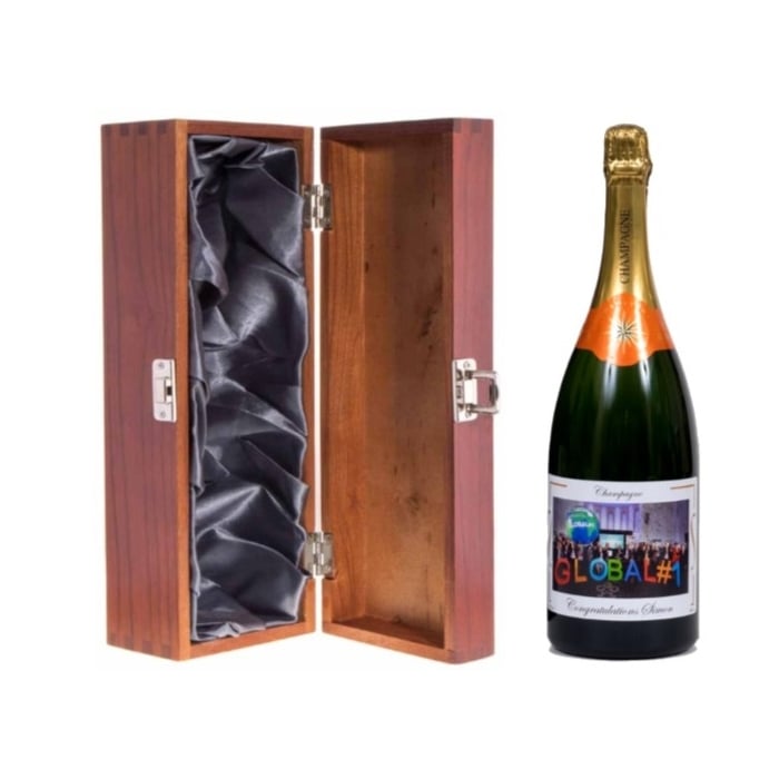 MAGNUM of Personalised Champagne in "Cambridge" Presentation Box