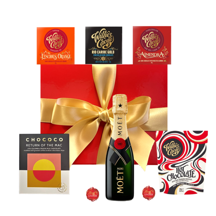"Just For You" Moet Champagne Chocolate Box  -  Chocolate & Champagne Tasting  Hamper