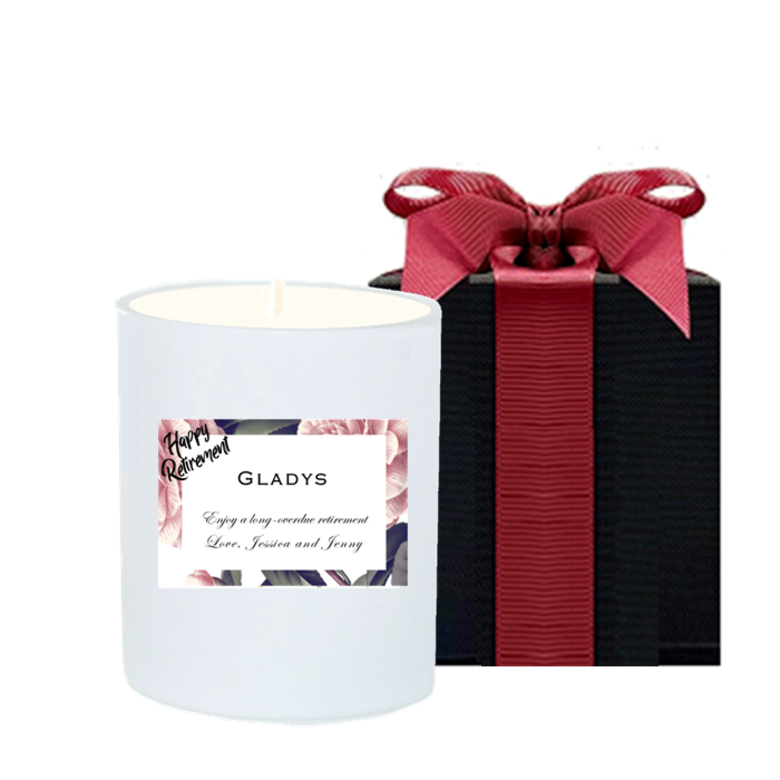  Personalised Scented Candle in Black Gift Box -  Retirement Gift 