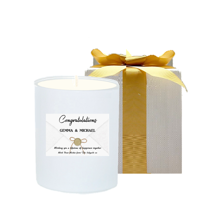  Personalised Candle in White Gift Box - Wedding Gift