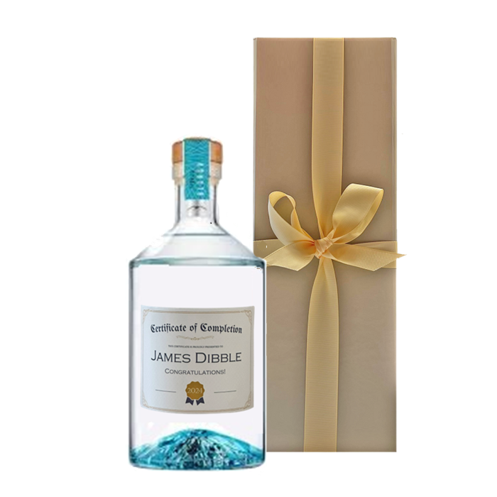 Personalised Volcan Blanco Tequila - In Gold Gift Box