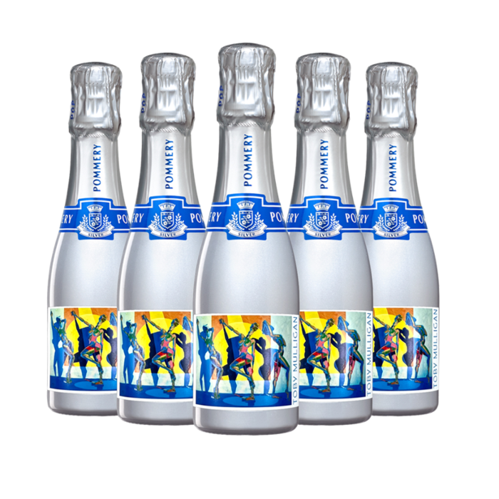 1 x Personalised Pommery Silver POP - Mini Brut Champagne With Traditional Cork Closure